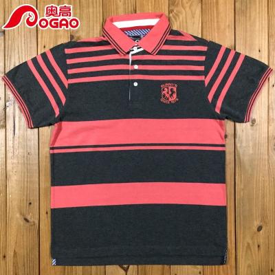 China Other Fashion Men's Clothes Dress Stripe Polo Design Men's Logo Embroidery Contrast Color Custom 100% Cotton for sale