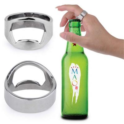 China Viable Stainless Steel Ring Finger Easy Tablet Wine Bottle Open Loop Beer Bottle Opener Beverage Utensils Drinkware Utensils for sale