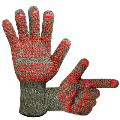 China Vintage 500-800 Degrees Flame Oven Barbeque Baking Fire Retardant Glove BBQ Grill Heat Resistant High Temperature Resistant Gloves for sale