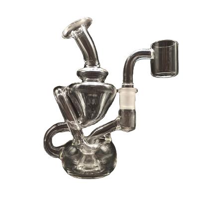 China Hotsale Traditional Smoking Kit Mini Hookah Pyrex Dab Transparent Thick Glass Rigs 4-5 Inch for sale