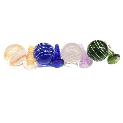 China Traditional Colored Screw Carb Cap Glass Bead For Smoking Sausage for sale