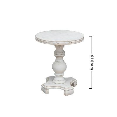 China Fluent ; high stability; latest design living room style antique industrial vintage metal table centerpiece round side round side shabby wooden coffee table white leg antique industrial for sale