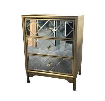 China Wholesale Mirrored Style Modern Living Room Storage Mirrored 3 Drawers Wooden Chest Furniture (Other) Antique Workmanship Adjustable for sale