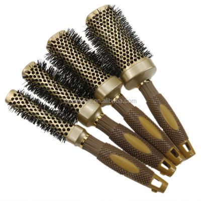 China Salon Masterlee Brand Nano Thermal Ceramic + Ion Heat Resistance Ceramic Hair Brush For Salon Hair Styling for sale