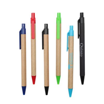 China office & Promotional school pen wholesale eco paper ball pens with custom logo Te koop