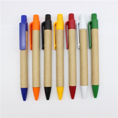 China Custom Eco Friendly Pen Eco Friendly With Logo Ballpoint Pen Paper Recyclable Pen for sale