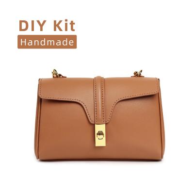 China Water Resistant Large Capacity Luxury Fashion High Quality Handmade Cross - Popular Body Shoulder Bag Genuine Leather Bag DIY Kit For Girl for sale