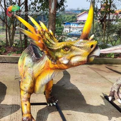 Cina Modello a grandezza naturale Animatronic dello Styracosaurus delle statue del dinosauro della vetroresina 110VAC in vendita