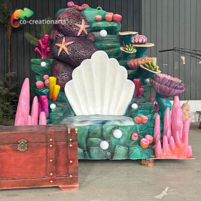 China Customized Fiberglass Animatronic Artificial Throne Ocean Decoration For Seaworld for sale