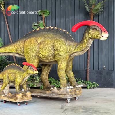 China Customized Animatronic Dinosaurs Simulation Parasaurolophus With Baby For Attraction for sale