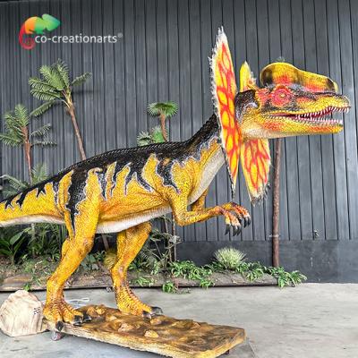 China Simulation Dinosaur Water Spray Animatronic Dilophosaurus For Jurassic Them Park Decoration for sale