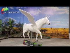 Animatronic Animals Simulation Unicorn With Wings For Theme Park Decoration