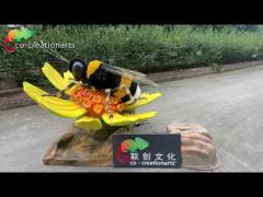 Animatronic Insects Customized Animatronic Bee With Flower For Theme Park Decoration