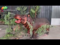 Realistic Animatronic Animals Simulated Hippo For Zoo Park Decoration