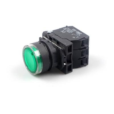 China XB2-BW3465 220v plastic green illuminated led push button switch for sale