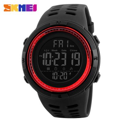 China Hot Selling SKMEI 1251 Dual Time Alarm Wristwatch Man Fashion Watch Silicone Band Male Sports Watches for sale