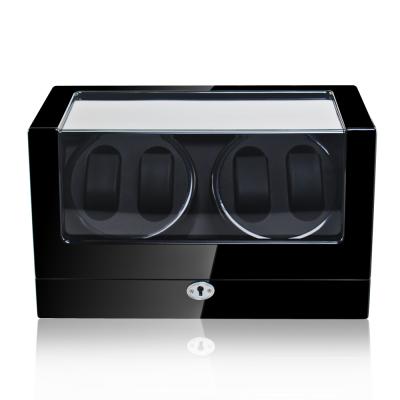 China Good Quality Polished Finish Or High Gloss Wood Huge Watch Winder Motor 4 Watch Winder Safe Box, Battery Luxury Orbit Automatic Watch Winder Box for sale