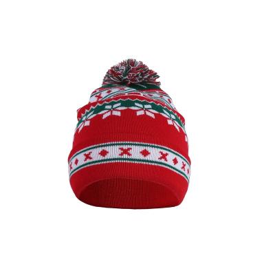 China Light Beanie Knitted Cap Beanie Decor Santa Clause Elk Snowman Print Sun Protection Hat Christmas Santa for sale