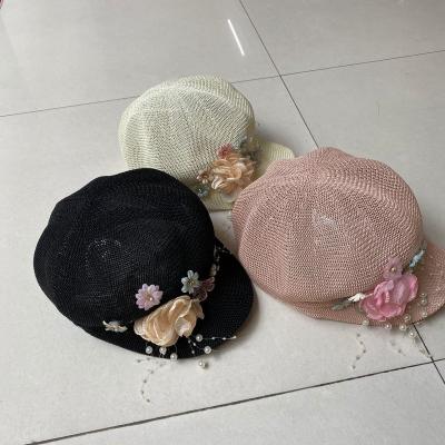 China Wholesale High Quality Polyester Sheepskin Straw Hats Flat Sun Visor Plain Knitted Beret Hats For Women for sale