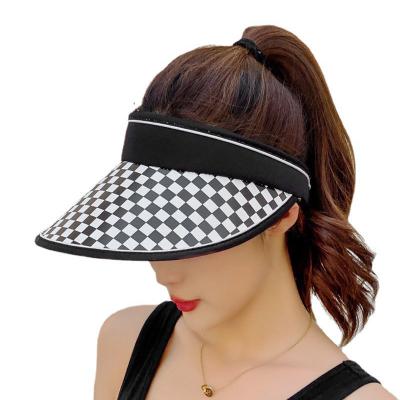 China Image Statistical Checkerboard Lattice Top Hat Summer Sunshade Summer Sunshade Bare Chest Anti-ultraviolet Riding Hat for sale