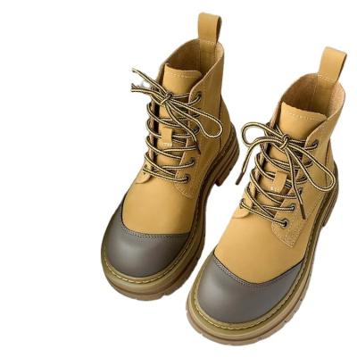 China Spring And Autumn Hot Sale Deodorization Fashion Front Lace Up Short Martin Ankle Ladies Boots Short Boots for sale