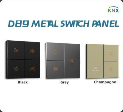 China Metal Switch Panel KNX Wall Switch Gold / Black / Grey Color UK Standard for sale