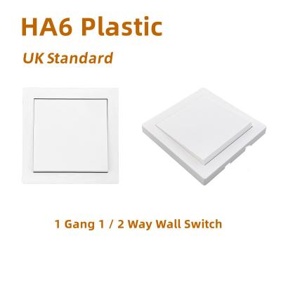 China Big Button White Color Light Wall Switch Plastic Panel Electrical Power Switch for sale