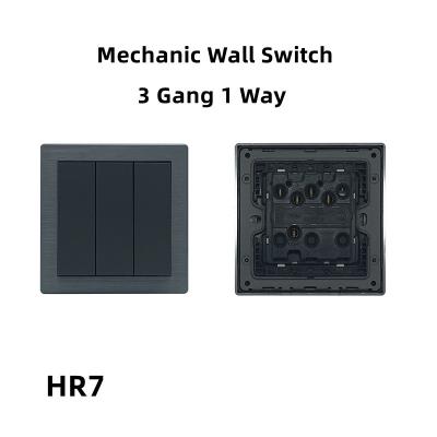 Китай Metal Electrical Wall Switch 250V 10A 1 / 2 / 3 / 4 Gang 1 / 2 Way Wall Light Switch продается