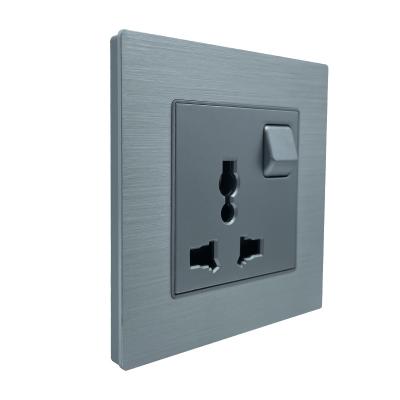 China Three Holes 250V 13A Power Socket Glass / Aluminum Material Panel for sale