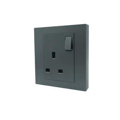 China 13 Amp British Standard Power Socket PC Black / Champagne / Grey for sale