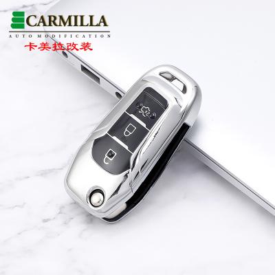 China Luxury Soft Car Flip Key Case Cover TPU Shell For Ford Fusion Fiesta Escort Mondeo Everest Ranger 3 Button Key Protector for sale