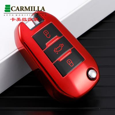 China Luxury For Peugeot 307 208 308 408 508 2008 3008 4008 For Citroen C4 C4L CACTUS C3 C6 C8 Car Flip Key Cover Case Bag Shell Accessories for sale