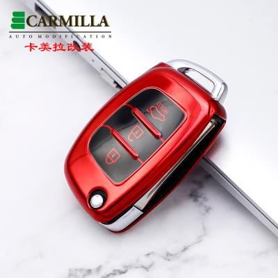 China Luxury Soft 3 Button Car Key Case Cover Key Bag For Hyundai Sonata Verna Solaris Santa Elantra Mistra Ix35 IX45 IX25 I10 I20 I30 HB20 for sale