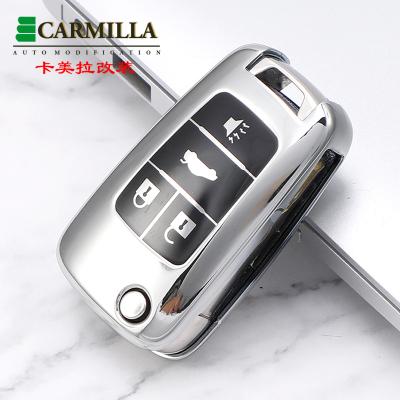 China Luxury Carbon TPU Car Key 4 Button Case For Chevrolet Cruze Aveo Trax Sail Malibu Captiva Opel Vauxhall Astra J Corsa Mokka Insignias for sale