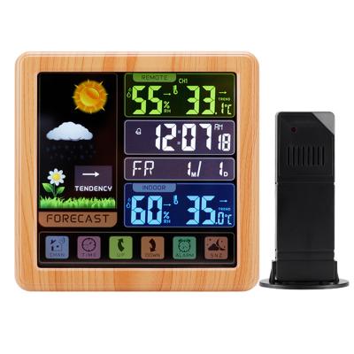 China Mini Indoor Professional 433Mhz Wireless Weather Station With Sensor Smart Digital Weather Station Cheap Outdoor Home Wireless Personal Desk Clock for sale