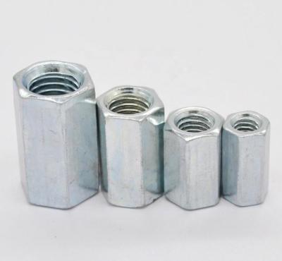 China China Factory Price DIN6334 Long Nut Pulling Hex Nuts Galvanized Hexagon Coupling Nuts Galvanized for sale