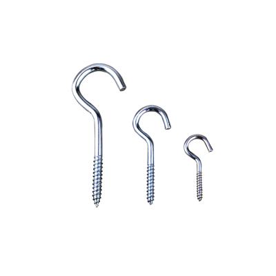 China Pan Stainless Steel 304 316 410 Galvanized Open Carbon Steel Open Hook Carbon Steel Screw Eye Hook Screw Eye Wood Anbor for sale