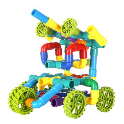 China Children (4-12 years old) building splicing water pipes with DIY building block toys for sale