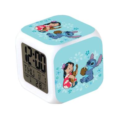 China Calendars Stitches Economy Colorful Cube Power Lilo Plastic Digital Alarm Clock for sale