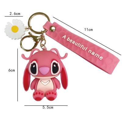 China Wholesale Cute Cat Snow Whiite Key Chain Anime Cartoon Pikachu Robot Stitch Cute Creative Angel Angela Key Chain for sale