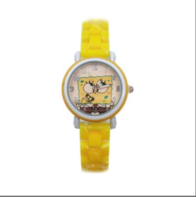 China Spongebob Squarepants Kids Cartoon Watch Band Watch Boys And Girl Student Ceramic Waterproof Watch for sale