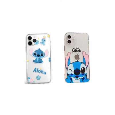 China Waterproof Lilo And Stitch Phone Cover Soft Flexible Transparent TPU Square All Models Phone Case for sale