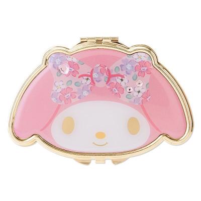 China Fashionable Cartoon KT Cat Melody Pudding Dog Cinnamon Dog Hair Comb Head Shape Small Clamshell Portable Cosmetic Makeup Mirror Stainless Steel Mirror for sale