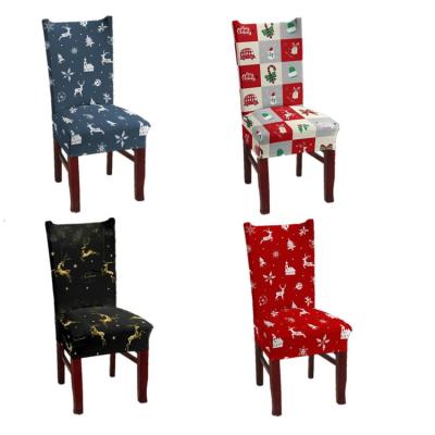 China Durable Christmas Elastic Chair Cover Dustproof Soft Comfortable Pad Case For Family Hotel Dining Chair for sale