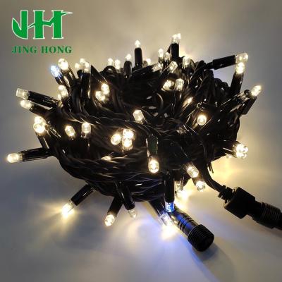 China Lights String 10M20m Warm Color Outdoor Rubber Line+White LED String Christmas Garland Holiday Flashing Fairy Lights 10m100led220V for sale