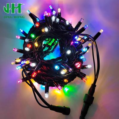 China OEM Christmas 5m10m20mLed Christmas Tree Light Rubber Green Metal Lamp Rubber String Project Style Custom Color for sale