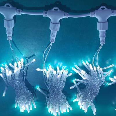 China Outdoor Waterproof Icicle Curtain Light Christmas String Combined LED Curtain Light IP44 Led Icicle Curtain Light 2M 3M Wide High 600LED for sale