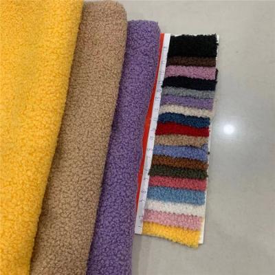 China Hot selling wind proof no moq high quality teddy bear velvet polyester teddy bear fur fabric for toys clothing for sale