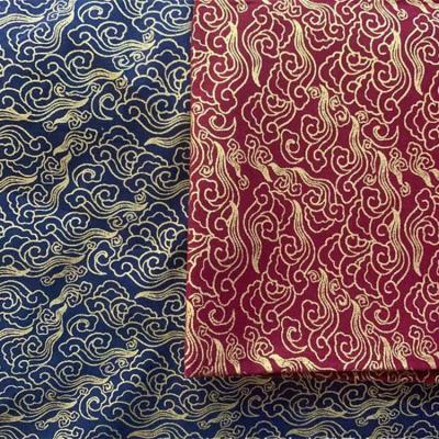 China Viable hot stamping fabric cotton brocade best selling fabric bronzing japanese style for garment kimono for sale