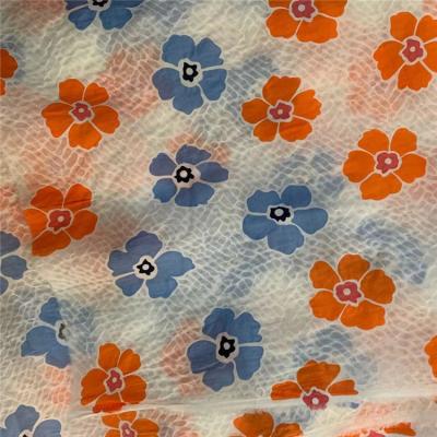 China Fashion Design Organic Salt Shrink Printing Cotton Fabric For Dressing for sale